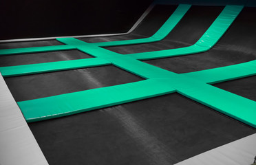 Interconnected trampolines for indoor jumping