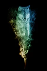 Deurstickers Wolf animal kingdom collection with amazing effects © Effect of Darkness