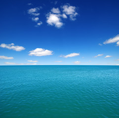 Blue sea water surface