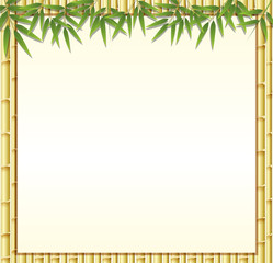 Obraz premium Border template with brown bamboo stems