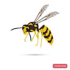 Wasp color flat icon for web and mobile design
