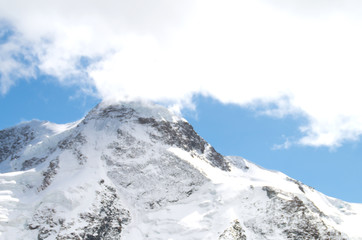 snow on mountain peak