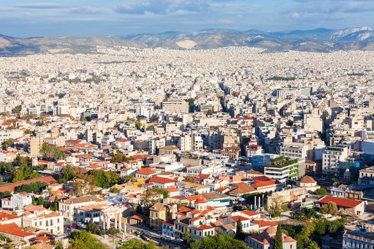Athens aerial panoramic view