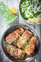 Pan Seared Marinated Salmon