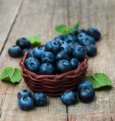 Fresh blueberries on a table