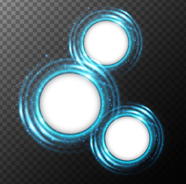 Round frame with blue light border