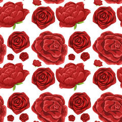 Seamless background template with red roses