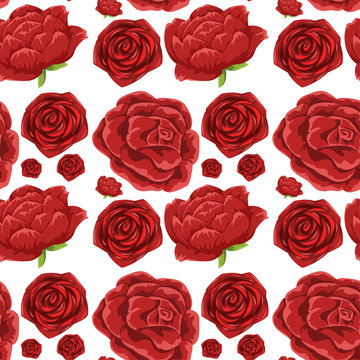 Seamless background template with red roses