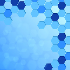Blue background with hexagon shapes