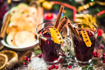Red wine with spices, anise and cinnamon.