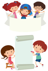Banner design with happy children