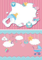 Two background template with baby items