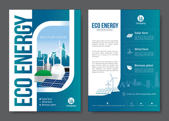 Eco energy brochure design. Vector illustration