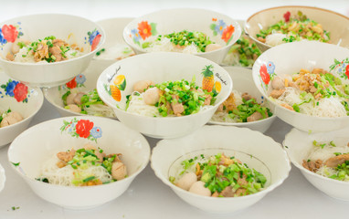 Chinese noodle soup with pork.