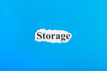 Storage text on paper. Word Storage on torn paper. Concept Image