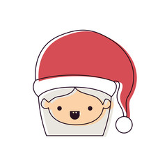 santa claus woman kawaii face with mouth open expression with ha