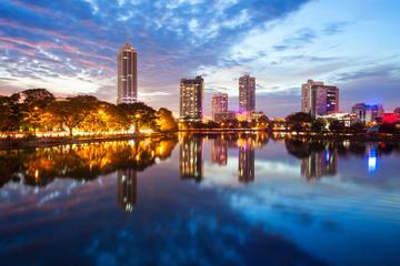 Colombo city skyline view - obrazy, fototapety, plakaty