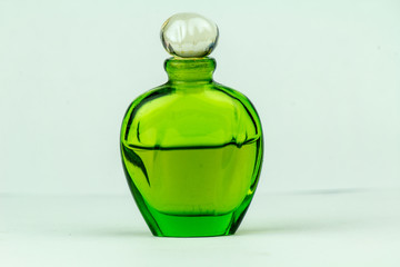 perfume bottle .Colorful .White background