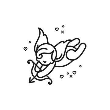 recommend clip art: Cupid Icon, Love symbol. Wedding and Valentines day sign, Vector flat illustration