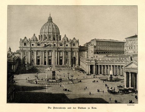 St. Peter in the Vatican ca. 1890 (from Spamers Illustrierte Weltgeschichte, 1894, 5[1], 122/123)
