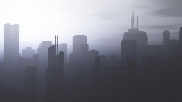 Post Apocalyptic Air Polluted Metropolis