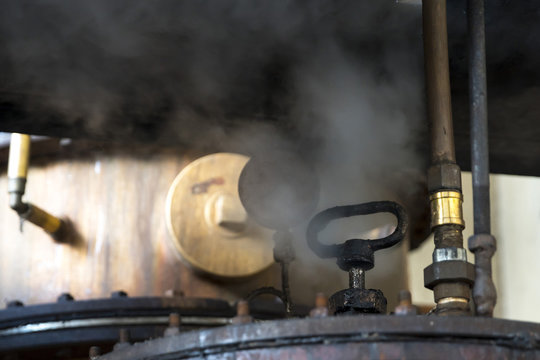 Valve with Steam in distillery