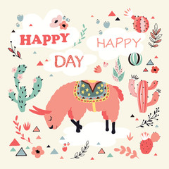 Happy Lama Card - 175744174