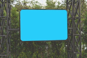 Blank billboard made of metal ready for advertisement. Empty digital billboard screen.