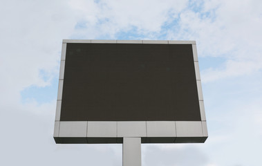 Blank billboard made of metal ready for advertisement. Empty digital billboard screen.