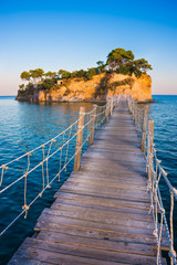Fototapeta na wymiar Bridge to a small Island in Greece