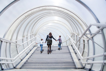 family at walking