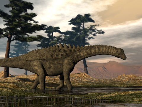 Ampelosaurus dinosaur - 3D render