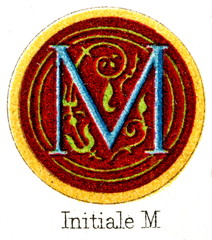 Initial - ornately decorated letter (from Meyers Lexikon, 1896, 13/248/249)
