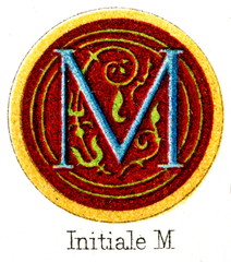 Initial - ornately decorated letter (from Meyers Lexikon, 1896, 13/248/249)