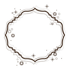 heraldic decorative vintage border in brown color silhouette with sparks