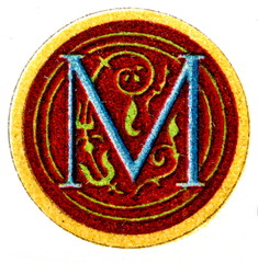 Initial - ornately decorated letter (from Meyers Lexikon, 1896, 13/248/249)