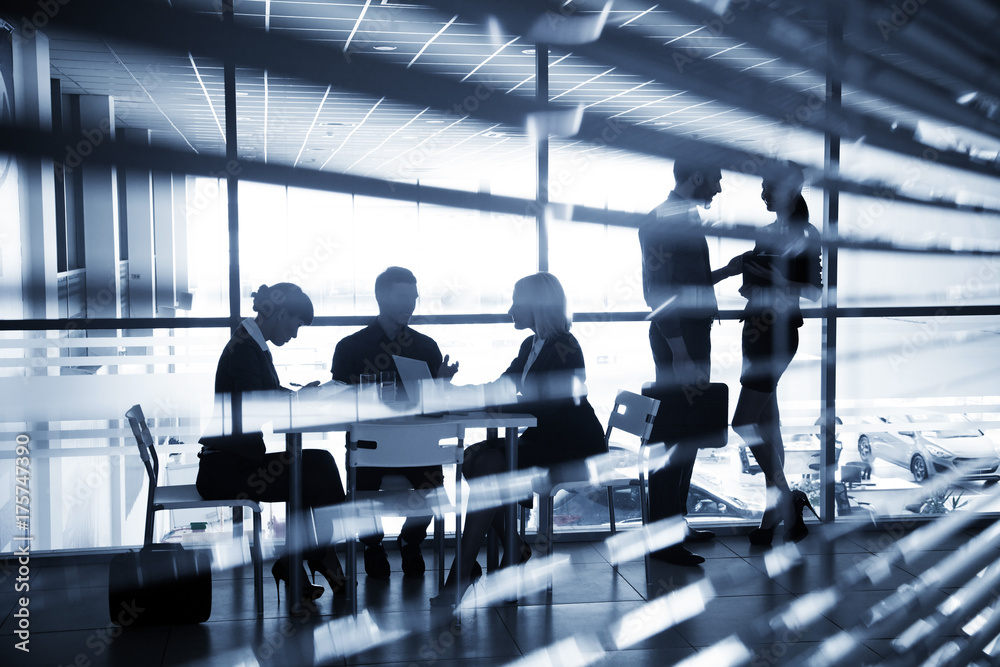 Wall mural silhouettes of business people