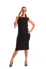 Elegant woman on a white background