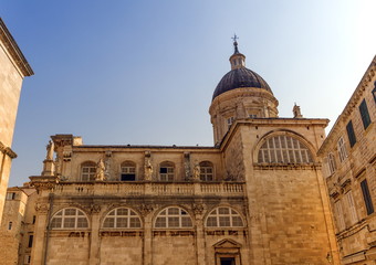 Fototapeta na wymiar Dubrovnik Assumption Cathedral in center of old town in Dubrovnik, Croatia
