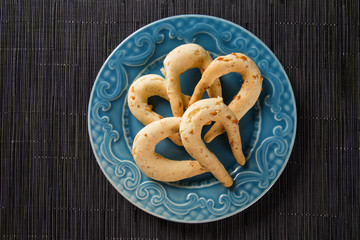 Cheese bun or cheese bread, a popular snack and breakfast food in Brazil, Colombia, Ecuador, Argentina and Paraguay