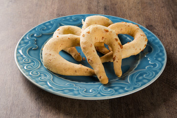 Cheese bun or cheese bread, a popular snack and breakfast food in Brazil, Colombia, Ecuador, Argentina and Paraguay