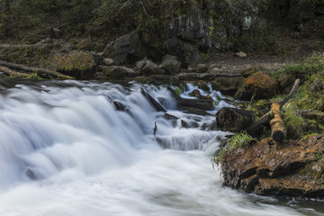 Willow River Waterfall - A closeup of part of a large waterfall.