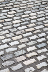 Fototapeta premium Cobblestone Street; Caemarfon, Wales