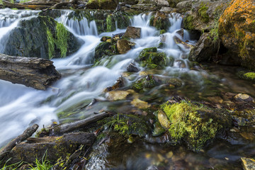 Fototapeta na wymiar Willow River Waterfall - A closeup of part of a large waterfall.
