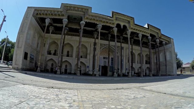 Complex Bolo-hauz - consisting of a mosque minaret, Bukhara, Uzbekistan