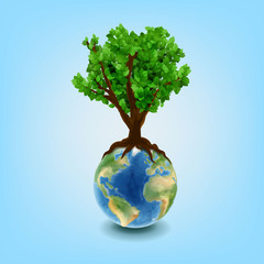 tree on the world