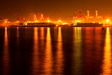 Fototapeta na wymiar Night of Tokyo harbor