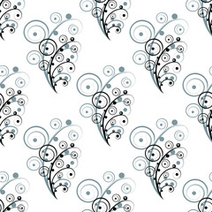 Abstract seamless flower elements on white back. Vector illustration