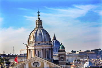Fototapeta na wymiar Churches Domes Vatican Rome Italy