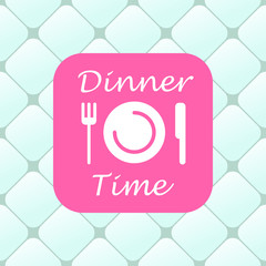 Top view of dinner time elements. Vector illustration